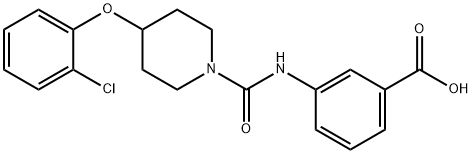 3-(4-(2-chlorophenoxy)piperidine-1-carboxaMido)benzoic acid Struktur