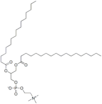 2-(palmitoyloxy)-3-(stearoyloxy)propyl 2-(trimethylammonio)ethyl phosphate Struktur