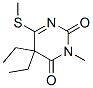 5,5-diethyl-3-methyl-6-methylsulfanyl-pyrimidine-2,4-dione Struktur