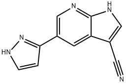 1H-Pyrrolo[2,3-b]pyridine-3-carbonitrile, 5-(1H-pyrazol-3-yl)-,1059171-08-2,结构式