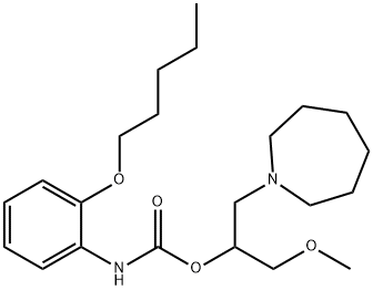 2-Pentyloxycarbanilic acid 1-methoxymethyl-2-(1-perhydroazepinyl)ethyl  ester hydrochloride Struktur