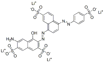 2,7-Naphthalenedisulfonic acid, 6-amino-4-hydroxy-3-7-sulfo-4-(4-sulfophenyl)azo-1-naphthalenylazo-, tetralithium salt 化学構造式