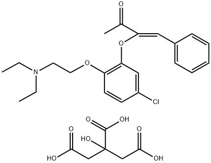 3-BUTEN-2-ONE, 3-(5-CHLORO-2-(2-(DIETHYLAMINO)ETHOXY)PHENOXY)-4-PHENYL -, CITRATE,106064-11-3,结构式