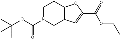 5-TERT-BUTYL 2-ETHYL 6,7-DIHYDROFURO[3,2-C]PYRIDINE-2,5(4H)-DICARBOXYLATE, 1060814-36-9, 结构式
