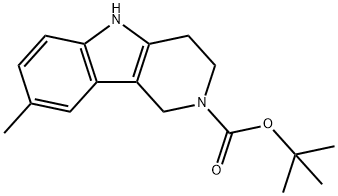 8-甲基-1,3,4,5-四氢-2H-吡啶并[4,3-B]吲哚-2-甲酸叔丁酯,1060980-53-1,结构式