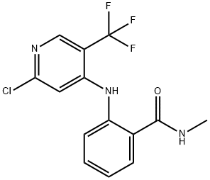 2-[2-氯-5-(三氟甲基)吡啶-4-基氨基]-N-甲基苯甲酰胺, 1061358-71-1, 结构式
