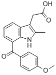 2-Methyl-7-(p-methoxybenzoyl)indol-3-ylacetic acid Struktur