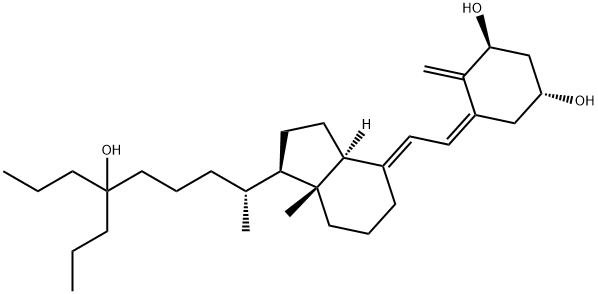 1α,25-ジヒドロキシ-26,27-ジプロピルコレカルシフェロール 化学構造式