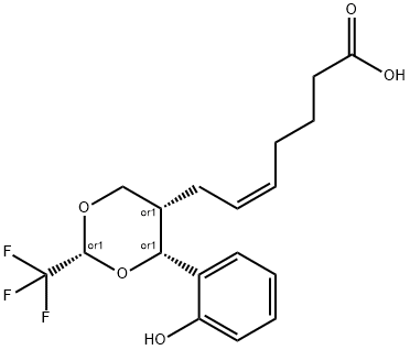5-(Z)-7-(4-O-HYDROXYPHENYL-2-TRIFLUOROMETHYL-1,3 DIOXAN-CIS-5-YL)HEPTENOIC ACID Structure
