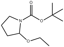 1-Pyrrolidinecarboxylicacid,2-ethoxy-,1,1-dimethylethylester(9CI) Struktur