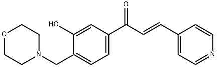(E)-1-(3-hydroxy-4-(MorpholinoMethyl)phenyl)-3-(pyridin-4-yl)prop-2-en-1-one 结构式