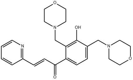 (E)-1-(3-hydroxy-2,4-bis(MorpholinoMethyl)phenyl)-3-(pyridin-2-yl)prop-2-en-1-one,1064288-29-4,结构式