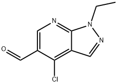 4-chloro-1-ethyl-1H-pyrazolo[3,4-b]pyridine-5-carbaldehyde 化学構造式