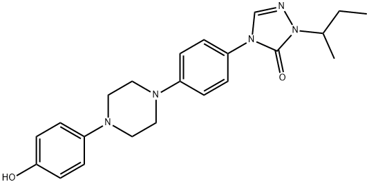 2,4-二氢-4-[[4-(4-羟基苯基)-1-哌嗪基]苯基]-2-(1-甲基丙基)-3H-1,2,4-三氮唑-3-酮, 106461-41-0, 结构式