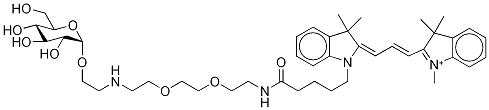 2-[3-[1-[17-(ALPHA-D-吡喃葡萄糖基氧基)-5-氧代-9,12-二氧杂-6,15-二氮杂十七烷-1-基]-1,3-二氢-3,3-二甲基-2H-吲哚-2-亚基]-1-丙烯-1-基]-1,3,3-三甲基-3H-吲哚,1065004-53-6,结构式