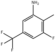 3-フルオロ-2-メチル-5-(トリフルオロメチル)アニリン 化学構造式