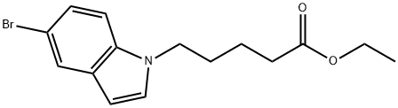 ETHYL 5-(5-BROMO-1H-INDOL-1-YL)PENTANOATE, 1065074-72-7, 结构式
