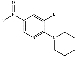 3-溴-5-硝基-2-(哌啶-1-基)吡啶,1065074-87-4,结构式