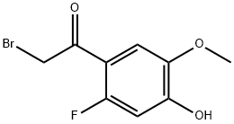 2-フルオロ-4-ヒドロキシ-5-メトキシフェナシルブロミド 化学構造式