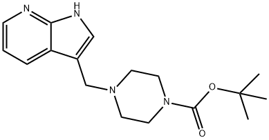 1-Boc-4-((1H-Pyrrolo[2,3-b]pyridin-3-yl)Methyl)piperazine 结构式