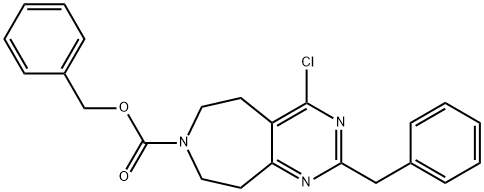 4-氯-5,6,8,9-四氢-2-(苯甲基)-7H-嘧啶并[4,5-D]氮杂卓-7-羧酸苯甲酯 结构式