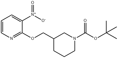 3-(3-Nitro-pyridin-2-yloxyMethyl)-piperidine-1-carboxylic acid tert-butyl ester, 98+% C16H23N3O5, MW: 337.38 Struktur