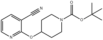 4-[(3-氰基-2-吡啶基)氧基]-1-哌啶羧酸叔丁酯 结构式