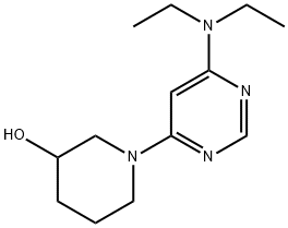 1-[6-(二乙基氨基)-4-嘧啶基]-3-哌啶醇 结构式