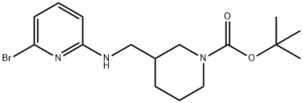3-[(6-BroMo-pyridin-2-ylaMino)-Methyl]-piperidine-1-carboxylic acid tert-butyl ester, 98+% C16H24BrN3O2, MW: 370.29 Struktur