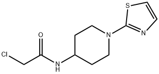 2-Chloro-N-(1-thiazol-2-yl-piperidin-4-yl)-acetaMide, 98+% C10H14ClN3OS, MW: 259.76 Struktur