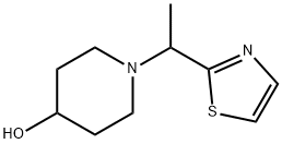 1-(1-Thiazol-2-yl-ethyl)-piperidin-4-ol, 98+% C10H16N2OS, MW: 212.32 Struktur