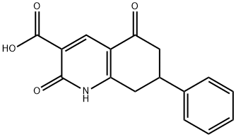 1,2,5,6,7,8-ヘキサヒドロ-2,5-ジオキソ-7-フェニルキノリン-3-カルボン酸 化学構造式