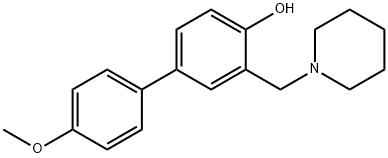 4'-Methoxy-3-(piperidinomethyl)-4-hydroxybiphenyl Struktur