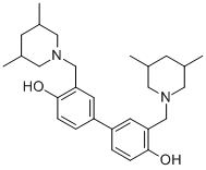 4,4'-Biphenyldiol, 3,3'-bis((3,5-dimethylpiperidino)methyl)- Structure