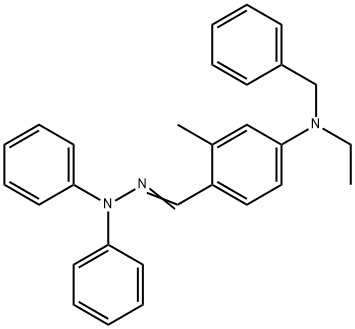 2-Methyl-4-(N-ethyl-N-benzyl)aminobenzoaldehyde-1,1-diphenylhydrazone Struktur