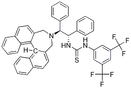 Ｎ-[3,5-ビス(トリフルオロメチル)フェニル]-Ｎ′-[(1Ｓ,2Ｓ)-2-[(11bＲ)-3,5-ジヒドロ-4Ｈ-ジナフト[2,1-ｃ:1′,2′-ｅ]アゼピン-4-イル]-1,2-ジフェニルエチル]チオウレア 化学構造式