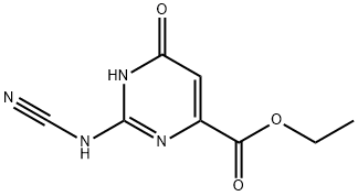 4-Pyrimidinecarboxylicacid,2-(cyanoamino)-1,6-dihydro-6-oxo-,ethylester,106987-58-0,结构式