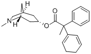rel-2,2-ジフェニルプロピオン酸(1α*,3β*,5α*)-6-メチル-6-アザビシクロ[3.2.1]オクタ-3-イル 化学構造式