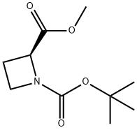 (S)-N-BOC-アゼチジン-2-カルボン酸メチルエステル 化学構造式