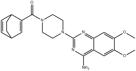 1-(4-アミノ-6,7-ジメトキシキナゾリン-2-イル)-4-(ビシクロ[2.2.2]オクタ-2,5-ジエン-2-イルカルボニル)ピペラジン 化学構造式
