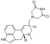 4-[(9,10-ジデヒドロ-6-メチルエルゴリン-8β-イル)メチル]ピペラジン-2,6-ジオン 化学構造式