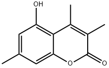 5-ヒドロキシ-3,4,7-トリメチル-2H-クロメン-2-オン 化学構造式