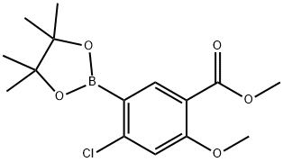 4-クロロ-2-メトキシ-5-(テトラメチル-1,3,2-ジオキサボロラン-2-イル)安息香酸メチル 化学構造式
