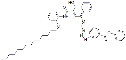 1-[[[4-Hydroxy-3-[[[2-(tetradecyloxy)phenyl]amino]carbonyl]-1-naphthalenyl]oxy]methyl]-1H-benzotriazole-5-carboxylic acid phenyl ester Structure