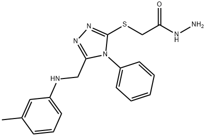 2-[(5-{[(3-methylphenyl)amino]methyl}-4-phenyl-4H-1,2,4-triazol-3-yl)thio]acetohydrazide|