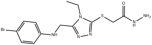 2-[(5-{[(4-bromophenyl)amino]methyl}-4-ethyl-4H-1,2,4-triazol-3-yl)thio]acetohydrazide Structure