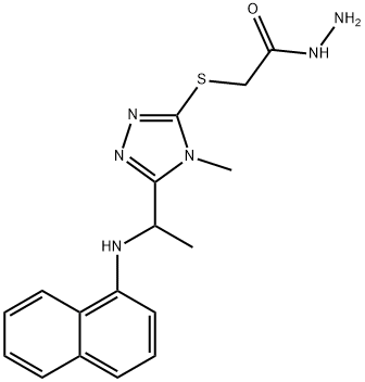 2-((4-甲基-5-(1-(萘-1-基氨基)乙基)-4H-1,2,4-三唑-3-基)硫代) 乙酰肼,1071400-76-4,结构式