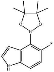 5-氟-4-(四甲基-1,3,2-二噁硼戊环-2-基)-1H-吲哚,1072009-08-5,结构式