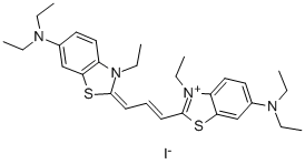 3-ETHYL-6-DIETHYLAMINO-2-(2-(3-ETHYL-6-DIETHYLAMINO-2-BENZOTHIAZLINYLIDENE)-PROPENYL) BENZOTHIAZOLIUM IODIDE Structure