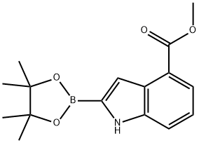 4-METHOXYCARBONYL-1H-INDOLE-2-BORONIC ACID PINACOL ESTER Struktur